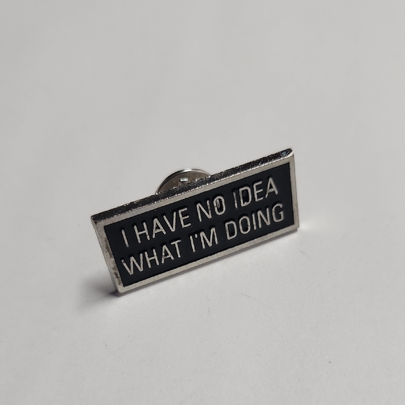Black and Silver Enamel Pin - Picture 1 of 4